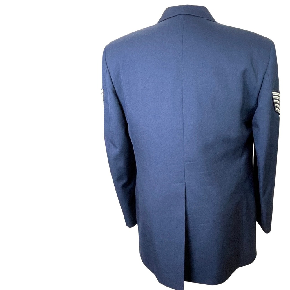 US Air Force Blue Dress Coat Uniform Suit Men's Jacket 40R, Pants 34R 3 Button - Picture 4 of 16